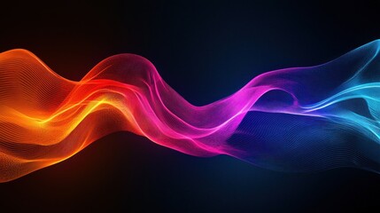 Abstract Colorful Waveform Digital Art