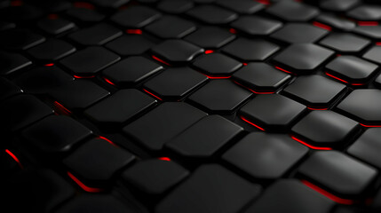 Obraz premium Abstract Black Geometric Texture with Red Underglow in a Modern Design