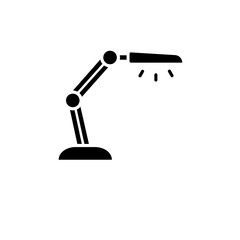 Reading Lamp, Office Reading Light Solid Flat Vector Icon Isolated on White Background.