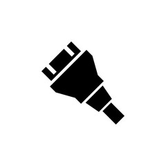 HDMI Cable, Video Audio Plug Connect Solid Flat Vector Icon Isolated on White Background.