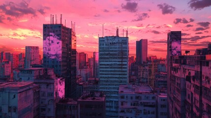 Obraz premium City Skyline Modern Architecture Buildings Image