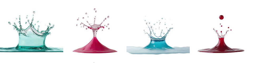 Vibrant and dynamic image showcasing the collision of water droplets on a glossy transparent surface creating a mesmerizing display of colorful splashes ripples and prismatic rainbow effects