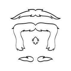 Collection of hand drawn mustaches