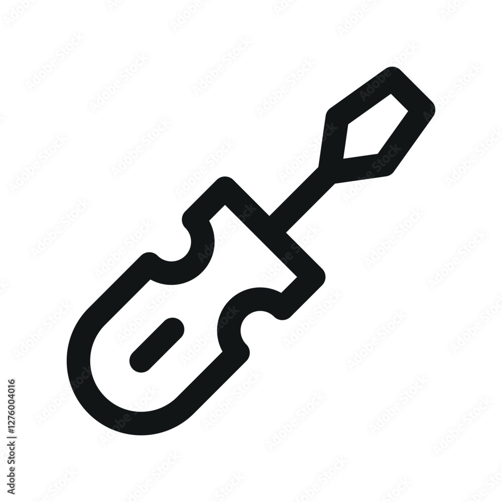 Poster screwdriver ui icon, flat screwdriver simple line user interface vector symbol