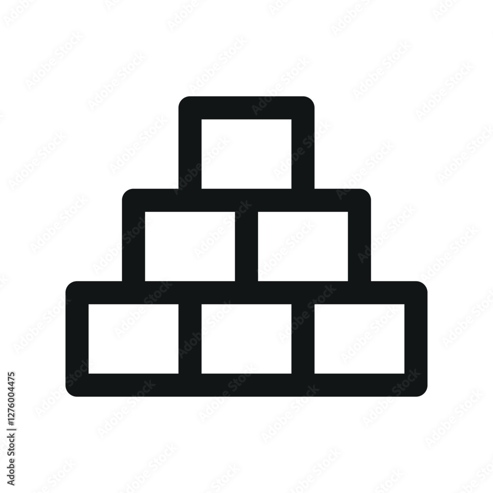 Poster brickwork ui icon, masonry simple line user interface vector symbol
