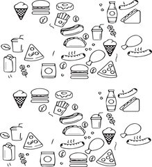 Fototapeta premium food icon fast food set banner poster template