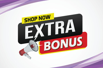 extra bonus word concept vector illustration with lines 3d style for social media landing page, template, ui, web, mobile app, poster, banner, flyer, background, gift card, coupon, label, wallpaper

