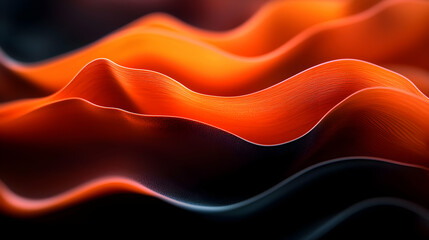 Abstract Orange Wavy Background with Dynamic Ripples and Smooth Gradient Surface in Modern Art Design
