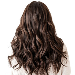 Naklejka premium Girl silky dark brown wavy hairs