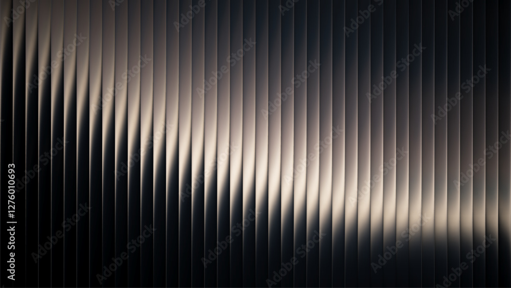 Poster luxury elegant metal ribbed surface background with gradient waves and soft reflections in retrofutu