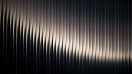 Luxury elegant metal ribbed surface background with gradient waves and soft reflections in retrofuturistic style for dynamic industrial design, high-tech aesthetic or trendy visual art project. Vector