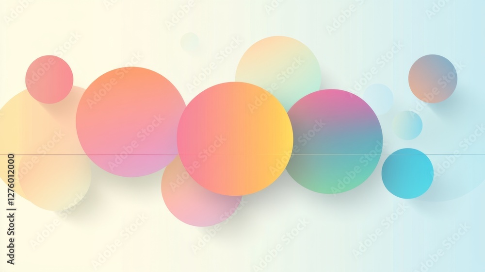 Poster gradient-filled polygons with smooth lines and subtle shadows, arranged to create a modern, abstract