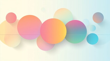 Gradient-filled polygons with smooth lines and subtle shadows, arranged to create a modern, abstract composition in soft pastel tones