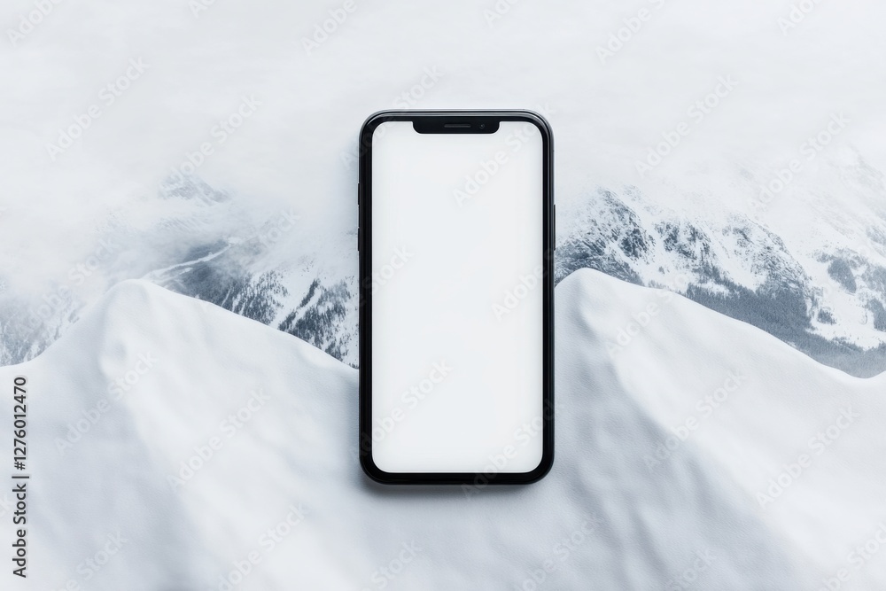 Poster professional smartphone with blank display isolated on a pristine white background for design or bra