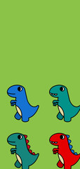 Blue and green dinosaurs 