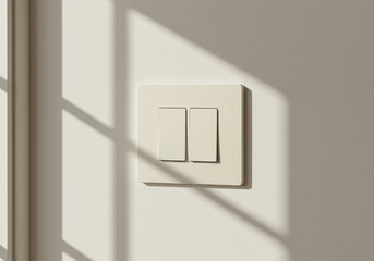 White light switch on a white wall