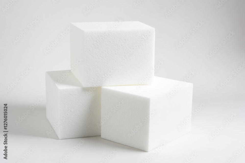 Poster foam blocks isolated on a clean white background for versatile design applications in modern interio