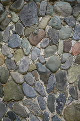 Exploring the textured beauty of a cobblestone path in a tranquil garden setting