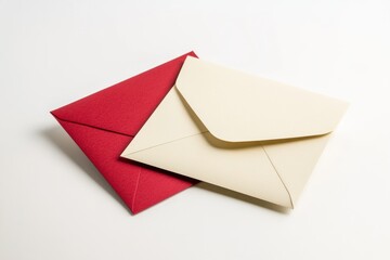 Christmas cards in classic shades of red and cream on a clean white background