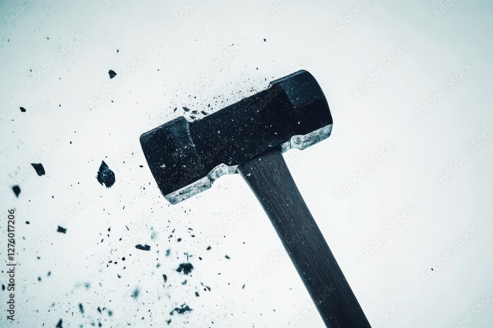 Poster high quality hammer isolated on a white background with sharp details and realistic lighting