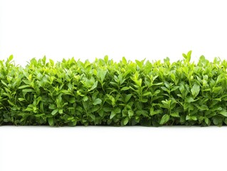 Obraz premium Lush Green Foliage Border, Isolated White Background.