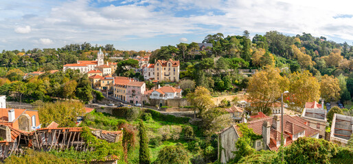 Panoramic view of Sintra Town Hall (Camara Municipal de Sintra) and and surrounding areas from...