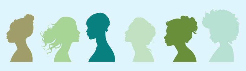 Set of Female Silhouettes in Vector. Elegant Woman Silhouette Pack for Design, Fashion, Beauty, and Feminine Concepts