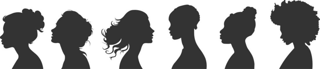 Set of Female Silhouettes in Vector. Elegant Woman Silhouette Pack for Design, Fashion, Beauty, and Feminine Concepts