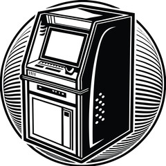 Obraz premium ATM Machine silhouette