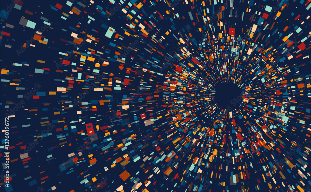 Poster big data visualization. social network, financial analysis of complex databases. data mining. vector