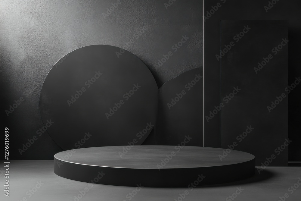 Poster minimalist geometric shapes in a high quality studio background ideal for text overlay and sharp det