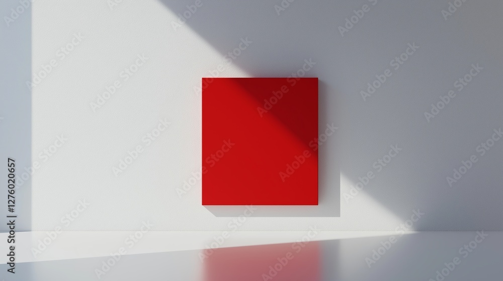 Poster a lone red square on a pure white canvas.