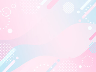 春　ピンク　水色　ポップ 　ウェーブ　グラデーション背景	