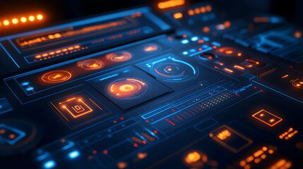Futuristic Control Panel Interface Tech Dashboard