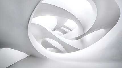Abstract white architecture, interior design, futuristic space