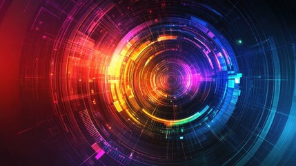 Fototapeta premium abstract technology background colorful circular design