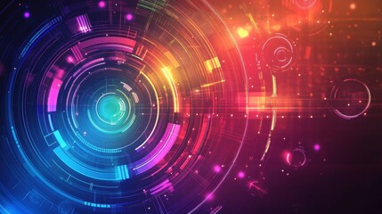 Fototapeta premium abstract technology background with colorful circular design