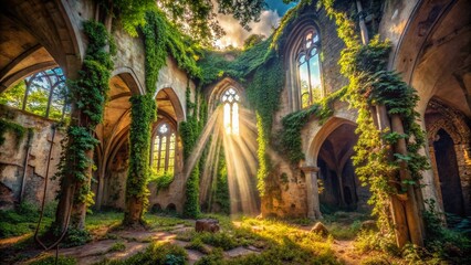 Fototapeta premium Abandoned Church in Rivinj, Croatia: Urban Exploration Photography