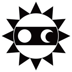 家紋です。太陽内に月と星です。