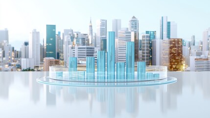 Fototapeta premium A modern cityscape with skyscrapers and glass architecture.
