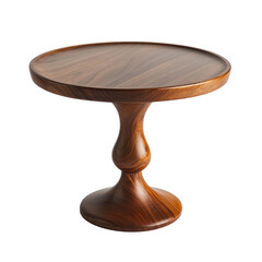 Elegant wooden table with smooth finish and style isolated on png transparent background, cut out