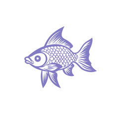 Fototapeta premium Purple Stylized Fish Illustration, Aquatic Animal Design Element
