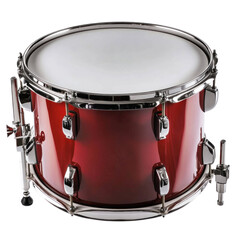 Obraz premium Red drum with chrome hardware on a white background (1) isolated on png transparent background, cut out