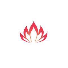 Abstract Red and Orange Flame Lotus Flower Design