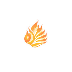 Abstract Flaming Wing Design Fiery Symbol of Power and Freedom