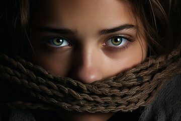 Generative AI technology picture with sensitive content people kidnapping hostage body trading