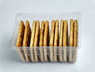 Delicious Snack Crackers Biscuit Isolated White Background