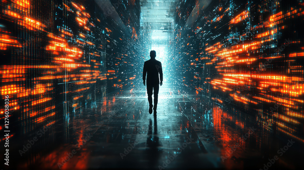 Poster digital avatar experiences unexpected logout from a vr simulation during a cyberattack amidst haunti