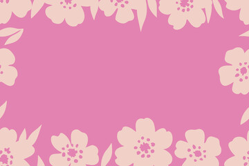 Trendy  border with flowers  trendy abstract floral design, place for a text