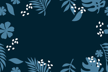 Border with trendy abstract floral design, place for a text